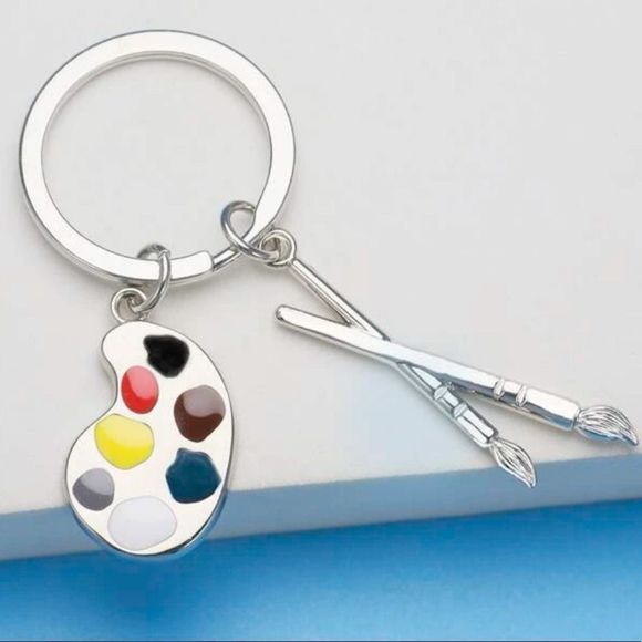 New Artist Painter Art Teacher Keychain Purse Charm Stocking Stuffer Gift - Picture 3 of 5